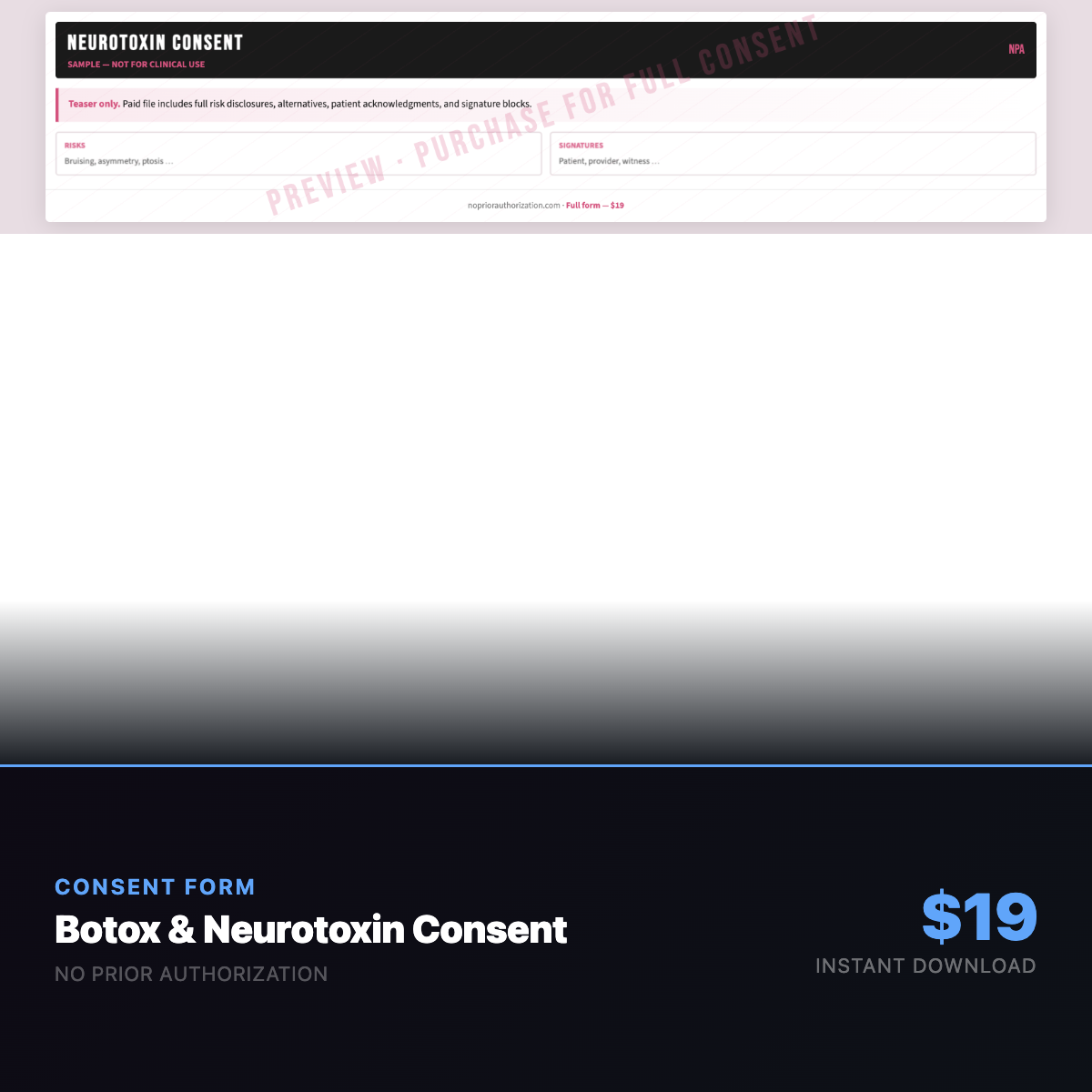 Botox & Neurotoxin Informed Consent Form