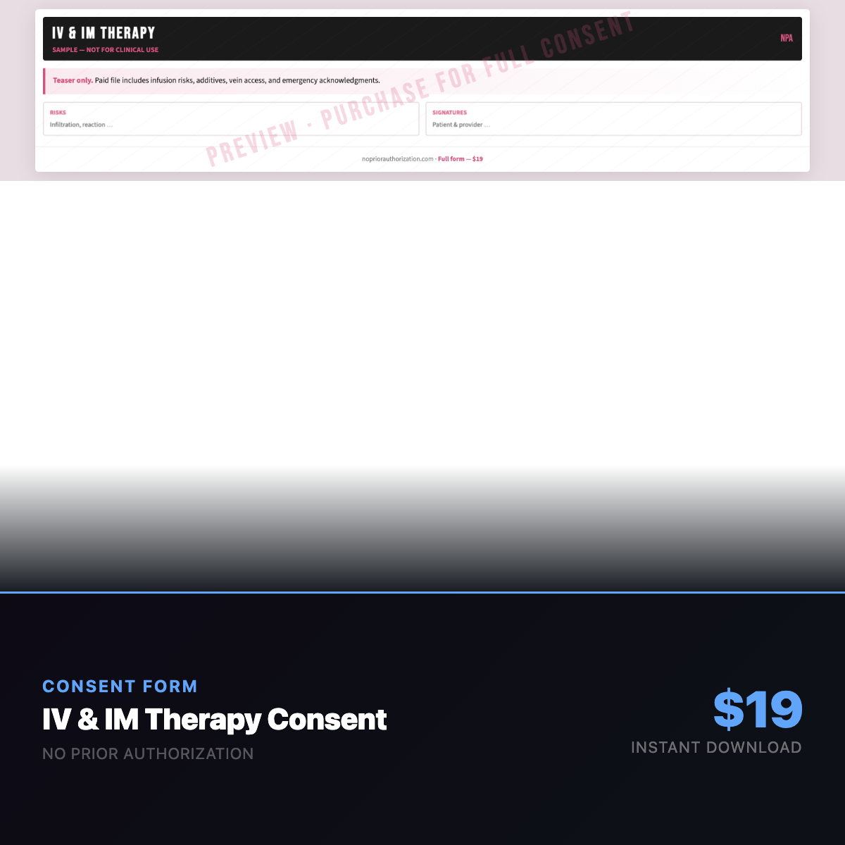 IV & IM Therapy Informed Consent Form