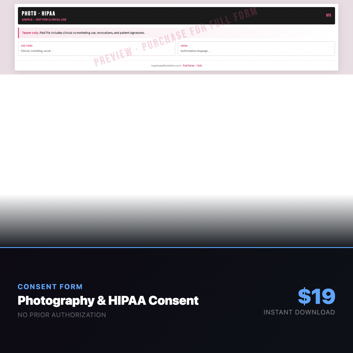Photography & HIPAA Authorization Form