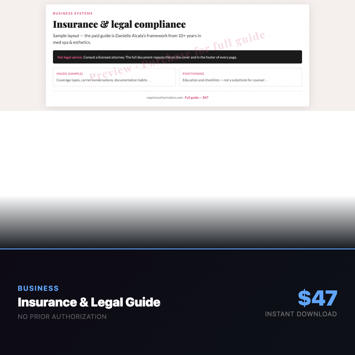 Insurance & Legal Compliance Guide for Med Spa & Esthetic Entrepreneurs