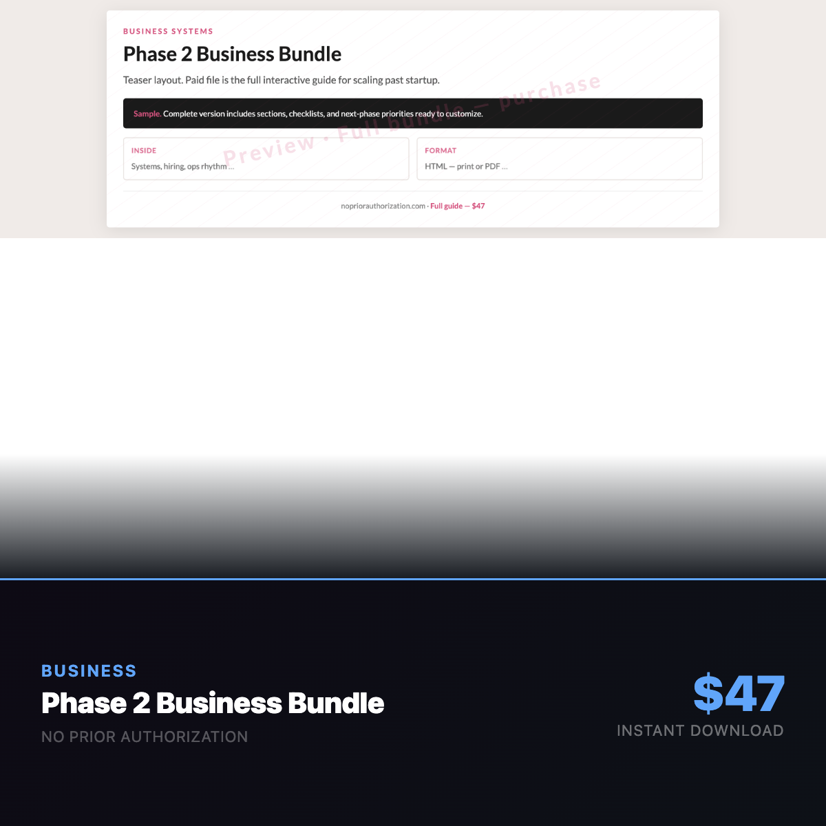 Phase 2 Business Bundle