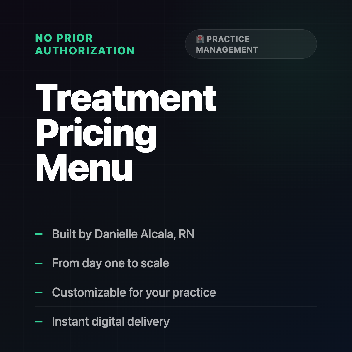 Treatment Menu & Pricing Guide Templates